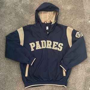 NWOT SZ L MLB Genuine Merchandise Padres quarter zip pullover windbreaker